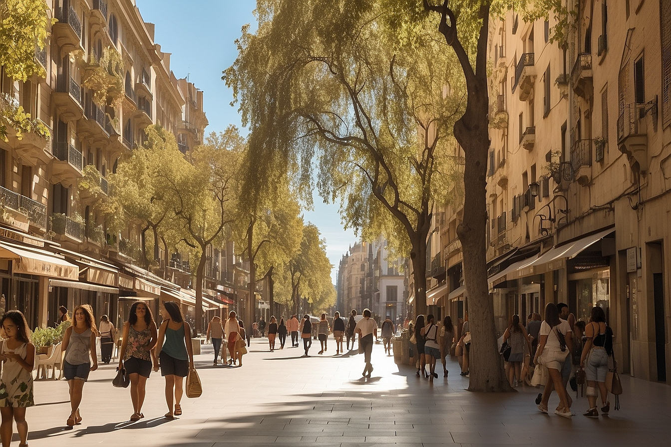La Rambla in Barcelona is an excellent area for living and shopping